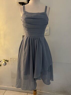Sleeveless Dusty Blue Chiffon Party Dress size 4 #108